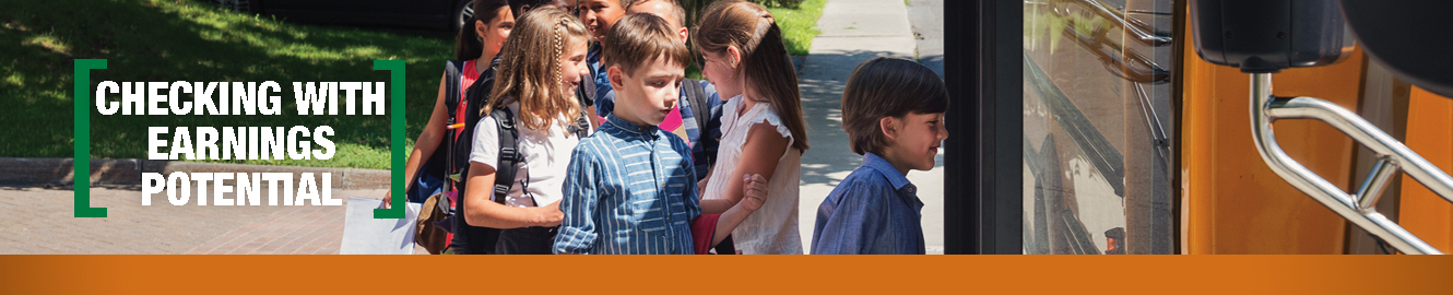 Kids loading up on the school bus 